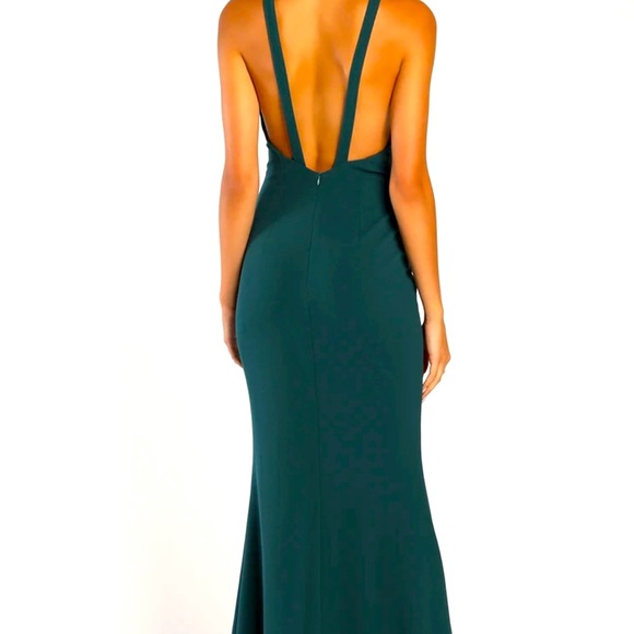 NWT Dark Teal Cutout Halter Mermaid Maxi Dress! - Picture 3 of 4